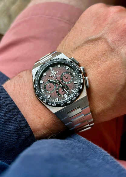 MONRO URBAN ADVENTURE MUA-C2, Mechaquartz Chronograph, 40mm Stainless Steel, Red Dial