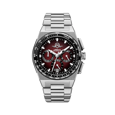 MONRO URBAN ADVENTURE MUA-C2, Mechaquartz Chronograph, 40mm Stainless Steel, Red Dial