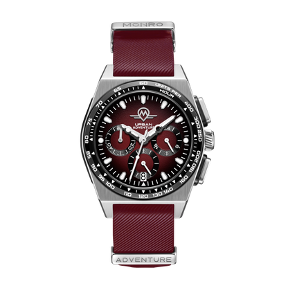MONRO URBAN ADVENTURE MUA-C2, Mechaquartz Chronograph, 40mm Stainless Steel, Red Dial