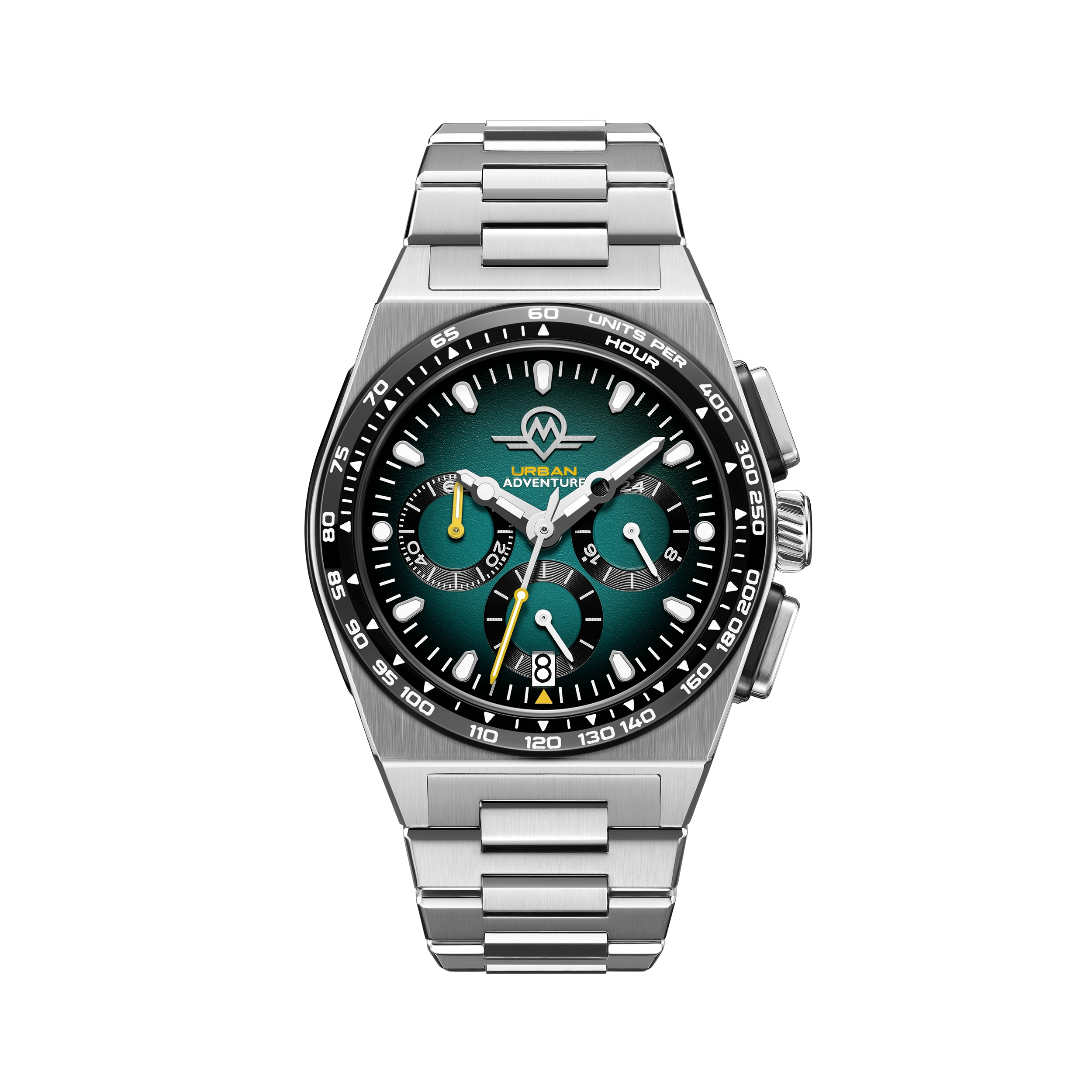 MONRO URBAN ADVENTURE MUA-C3, Mechaquartz Chronograph, 40mm Stainless Steel, Green Dial