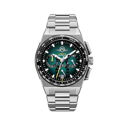 MONRO URBAN ADVENTURE MUA-C3, Mechaquartz Chronograph, 40mm Stainless Steel, Green Dial