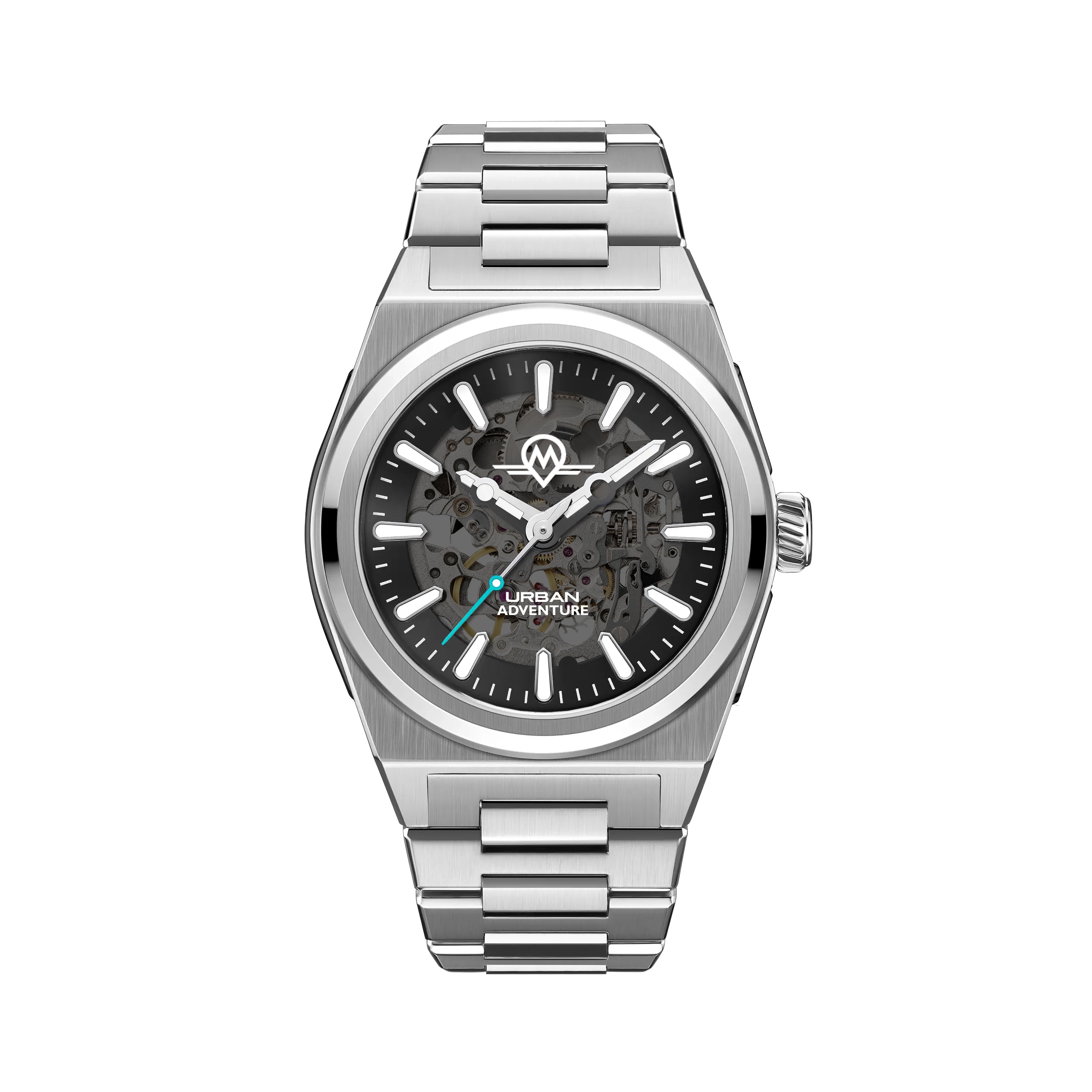 MONRO URBAN ADVENTURE MUA-S1, Automatic Skeleton, 40mm Stainless Steel, Black Dial