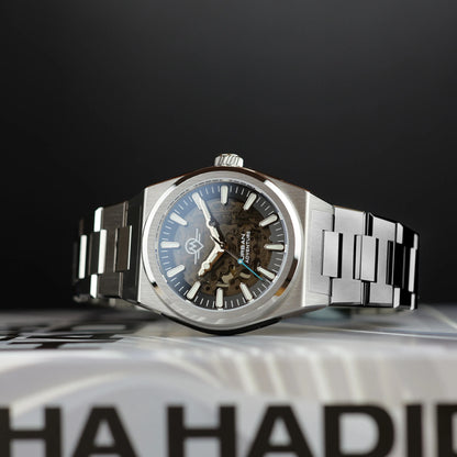 MONRO URBAN ADVENTURE MUA-S1, Automatic Skeleton, 40mm Stainless Steel, Black Dial