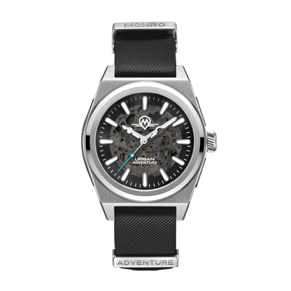 MONRO URBAN ADVENTURE MUA-S1, Automatic Skeleton, 40mm Stainless Steel, Black Dial