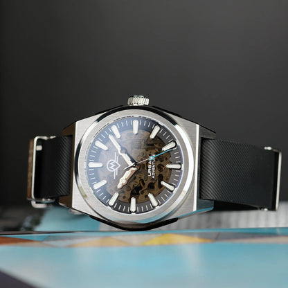 MONRO URBAN ADVENTURE MUA-S1, Automatic Skeleton, 40mm Stainless Steel, Black Dial