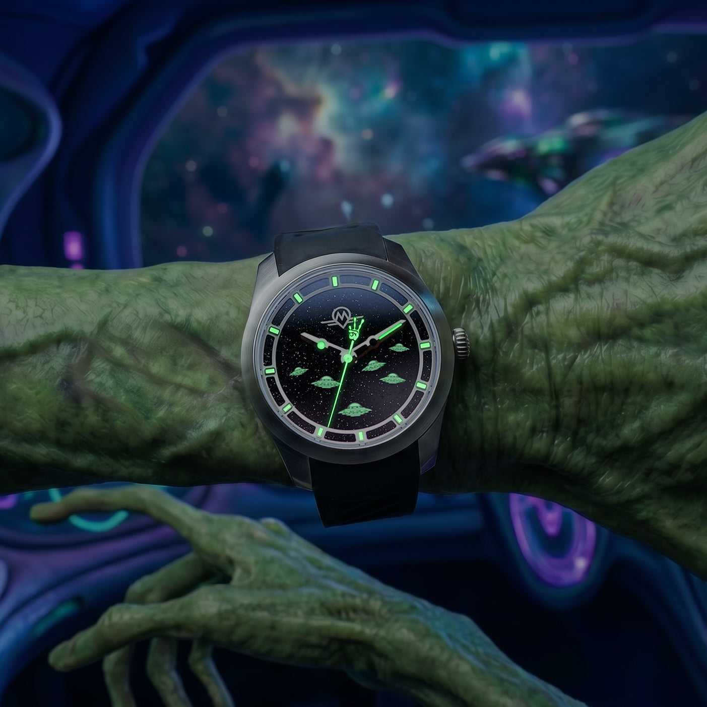 EARLY VIP ACCESS - MONRO LUNA ADVENTURE MLA-WCP WE COME IN PEACE, 9039 Automatic Watch, 39mm EPDM Rubber