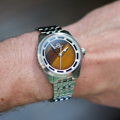 MONRO LUNA ADVENTURE MLA-PTB PLANET TIGERS EYE, 9039 Automatic Watch, 39mm Stainless Steel