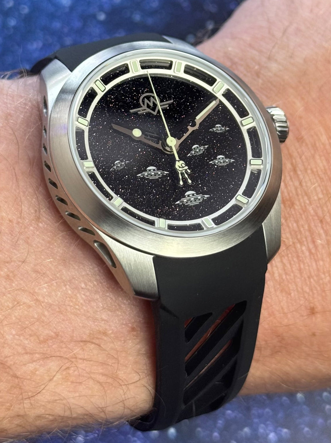 MONRO LUNA ADVENTURE MLA-WCP WE COME IN PEACE, 9039 Automatic Watch, 39mm EPDM Rubber